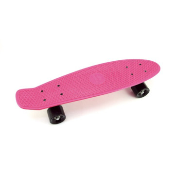 Skateboard - pennyboard 60cm nosnost 90kg, kovové osy, růžová barva, černá kola