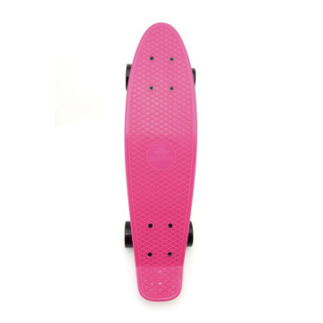 Skateboard - pennyboard 60cm nosnost 90kg, kovové osy, růžová barva, černá kola