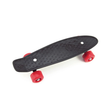 Skateboard - pennyboard 43cm, nosnost 60kg kovové osy, černá, červená kola