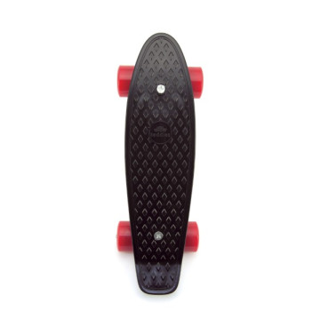 Skateboard - pennyboard 43cm, nosnost 60kg kovové osy, černá, červená kola