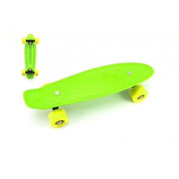 Skateboard - pennyboard 43cm, nosnost 60kg kovové osy, zelená, žlutá kola