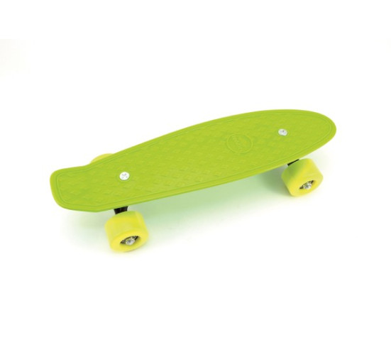 Skateboard - pennyboard 43cm, nosnost 60kg kovové osy, zelená, žlutá kola