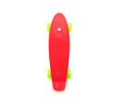 Skateboard - pennyboard 43cm, nosnost 60kg kovové osy, červený, zelená kola