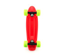 Skateboard - pennyboard 43cm, nosnost 60kg kovové osy, červený, zelená kola