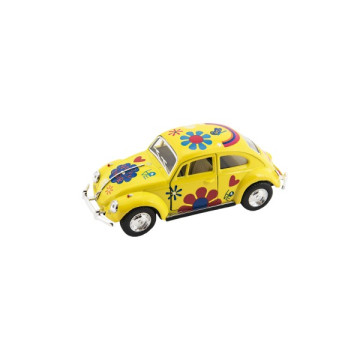 Auto Kinsmart VW Classical Beetle kov/plast 13cm na zpětné natažení 4 barvy 12ks v boxu