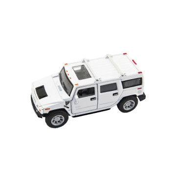 Auto Kinsmart Hummer H2 SUV kov/plast 12cm na zpětné natažení 4 barvy 12ks v boxu