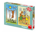 Puzzle Pejsek a Kočička 2x48 dílků 18x26cm v krabici 27x19x4cm