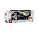 Auto/kamion Bburago odtahovka + auto 1:43 kov/plast 21cm 6 barev v krabičce 22x9x6,5cm