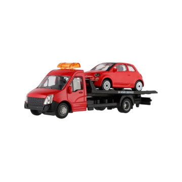 Auto/kamion Bburago odtahovka + auto 1:43 kov/plast 21cm 6 barev v krabičce 22x9x6,5cm