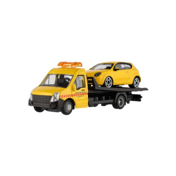 Auto/kamion Bburago odtahovka + auto 1:43 kov/plast 21cm 6 barev v krabičce 22x9x6,5cm