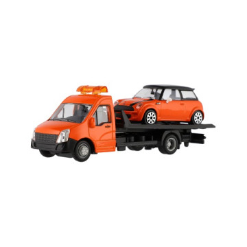 Auto/kamion Bburago odtahovka + auto 1:43 kov/plast 21cm 6 barev v krabičce 22x9x6,5cm