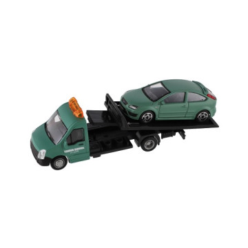 Auto/kamion Bburago odtahovka + auto 1:43 kov/plast 21cm 6 barev v krabičce 22x9x6,5cm