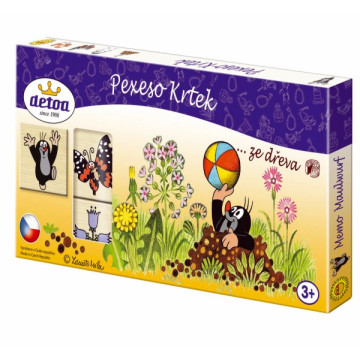 Pexeso Krtek dřevo 36ks v krabici 25x13x2cm