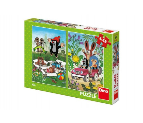 Puzzle Krtek se Raduje 2x48 dílků 18x26cm v krabici 27x19x4cm