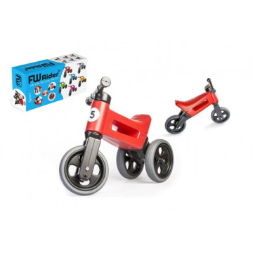 Odrážedlo FUNNY WHEELS Rider Sport červené 2v1, výška sedla 28/30cm nosnost 25kg 18m+ v krabici