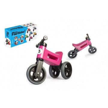 Odrážedlo FUNNY WHEELS Rider Sport růžové 2v1, výška sedla 28/30cm nosnost 25kg 18m+ v krabici