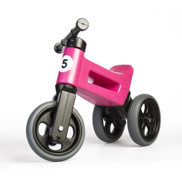 Odrážedlo FUNNY WHEELS Rider Sport růžové 2v1, výška sedla 28/30cm nosnost 25kg 18m+ v krabici