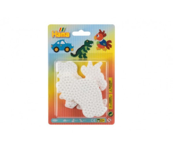 Podložka na zažehlovací korálky Hama MIDI auto,papoušek,dinosaurus plast 3ks na kartě 12x18x3cm