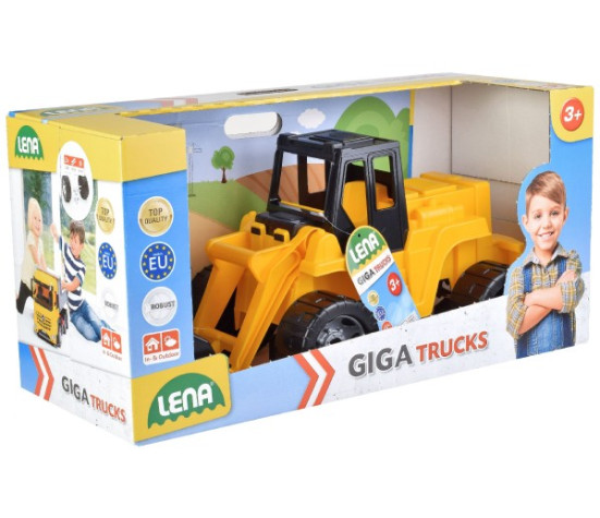 Nakladač žlutočerný Giga Trucks plast 62cm v krabici 70x35x29cm