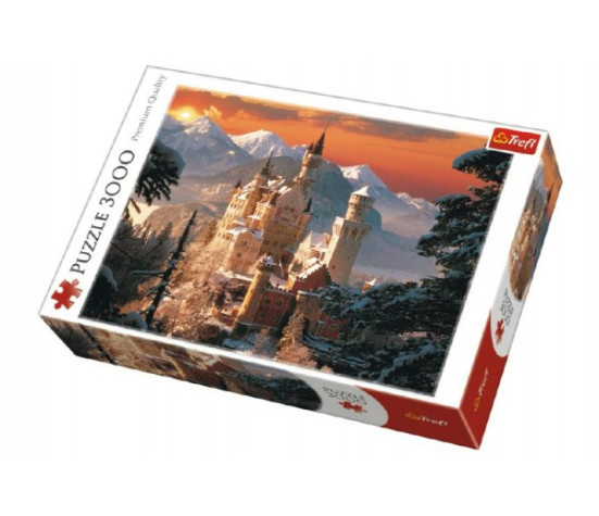 Puzzle Zimní zámek Neuschwanstein 3000 dílků 116x85cm v krabici 40x27x9cm