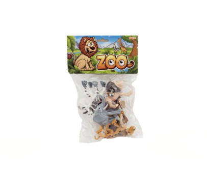 Zvířátka veselá safari ZOO plast 9-10cm 6ks v sáčku