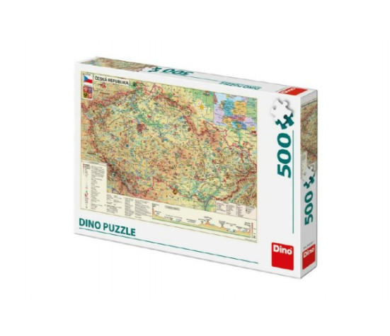 Puzzle Mapa České Republiky 47x33cm 500dílků v krabici 33x23x3,5cm