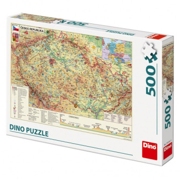 Puzzle Mapa České Republiky 47x33cm 500dílků v krabici 33x23x3,5cm