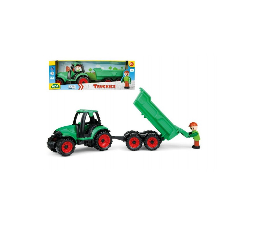 Auto Truckies traktor s vlečkou plast 32cm s figurkou v krabici 24m+