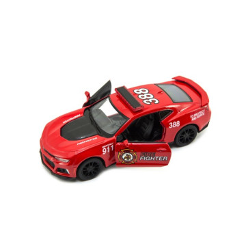 Auto Kinsmart Chevrolet Camaro policie/hasiči 12cm kov/plast 2 barvy na zpětné natažení 12ks v boxu
