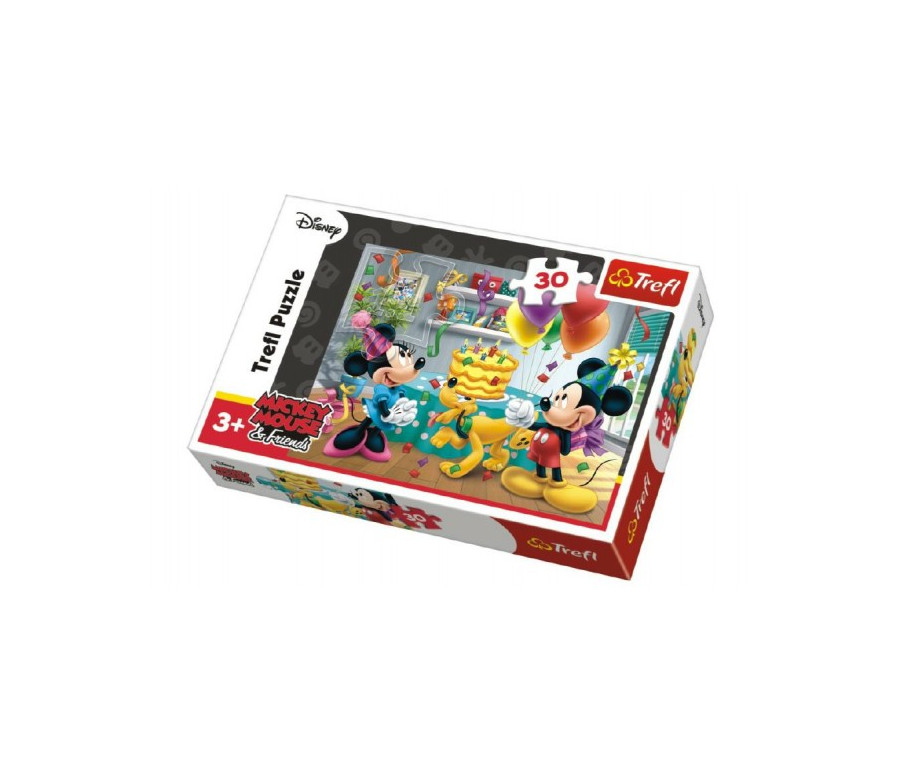 Puzzle Mickey a Minnie slaví narozeniny Disney 27x20cm 30 dílků v krabičce 21x14x4cm