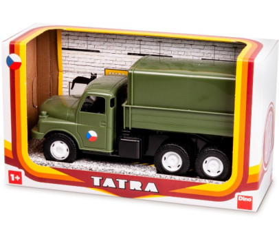 Auto nákladní Tatra 148 khaki vojenská plast 30cm v krabici 35x18x13cm