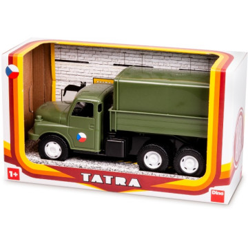 Auto nákladní Tatra 148 khaki vojenská plast 30cm v krabici 35x18x13cm