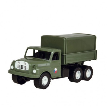 Auto nákladní Tatra 148 khaki vojenská plast 30cm v krabici 35x18x13cm