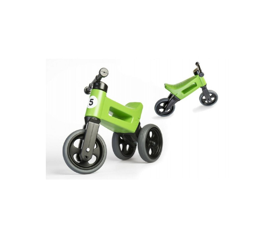 Odrážedlo FUNNY WHEELS Rider Sport zelené 2v1, výška sedla 28/30cm nosnost 25kg 18m+ v sáčku