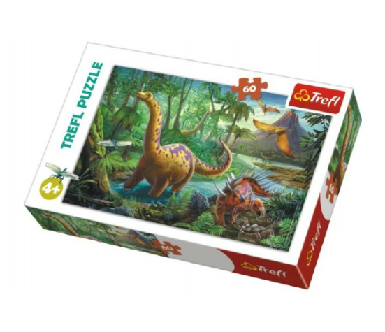 Puzzle Dinosauři 33x22cm 60 dílků v krabici 21x14x4cm