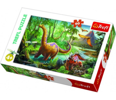 Puzzle Dinosauři 33x22cm 60 dílků v krabici 21x14x4cm