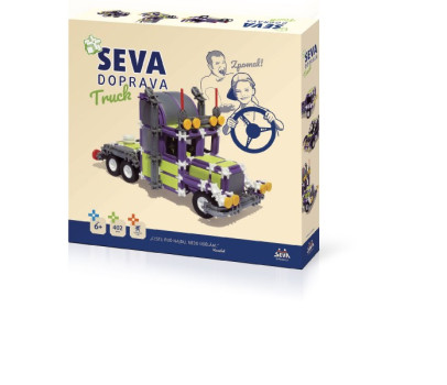 Stavebnice SEVA DOPRAVA Truck plast 402 dílků v krabici 35x33x5cm