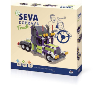 Stavebnice SEVA DOPRAVA Truck plast 402 dílků v krabici 35x33x5cm