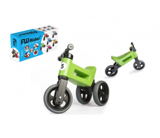 Odrážedlo FUNNY WHEELS Rider Sport zelené 2v1, výška sedla 28/30cm nosnost 25kg 18m+ v krabici