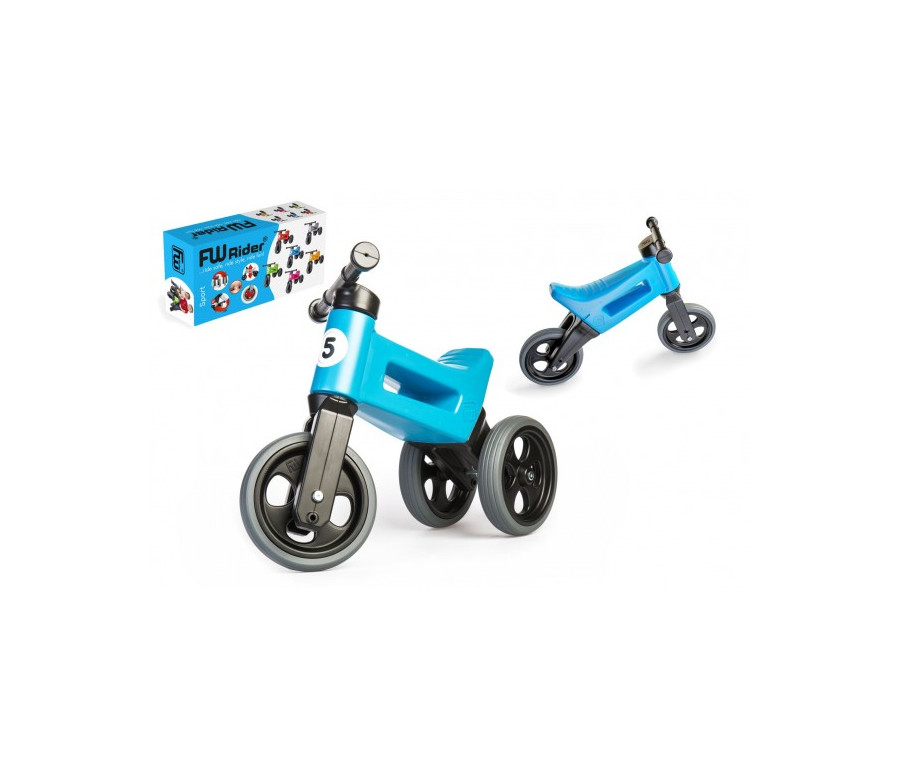 Odrážedlo FUNNY WHEELS Rider Sport modré 2v1, výška sedla 28/30cm nosnost 25kg 18m+ v krabici