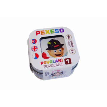 Pexeso Povolání 1 voděodolné 64 karet v plechové krabičce 6x6x4cm 9ks v boxu