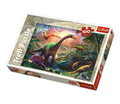 Puzzle Dinosauři 100 dílků 41x27,5cm v krabici 29x20x4cm