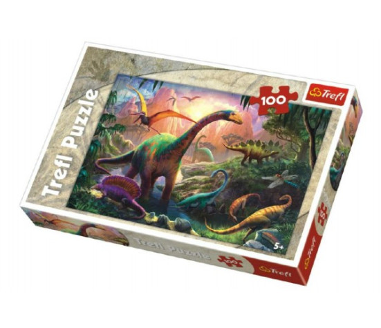 Puzzle Dinosauři 100 dílků 41x27,5cm v krabici 29x20x4cm