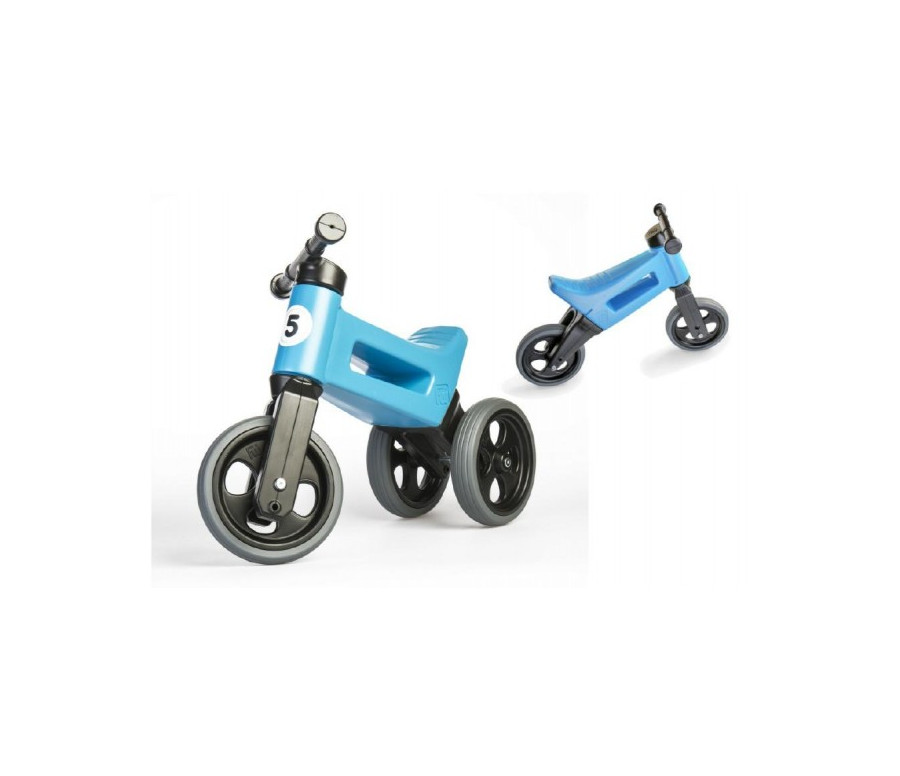 Odrážedlo FUNNY WHEELS Rider Sport modré 2v1, výška sedla 28/30cm nosnost 25kg 18m+ v sáčku