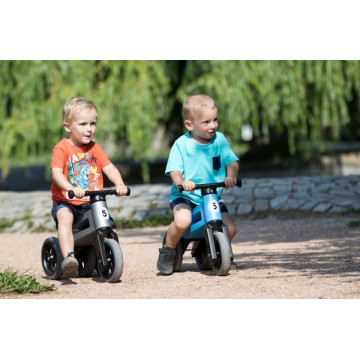 Odrážedlo FUNNY WHEELS Rider Sport modré 2v1, výška sedla 28/30cm nosnost 25kg 18m+ v sáčku