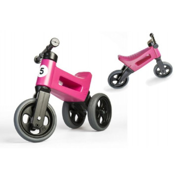 Odrážedlo FUNNY WHEELS Rider Sport růžové 2v1, výška sedla 28/30cm nosnost 25kg 18m+ v sáčku