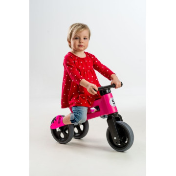 Odrážedlo FUNNY WHEELS Rider Sport růžové 2v1, výška sedla 28/30cm nosnost 25kg 18m+ v sáčku