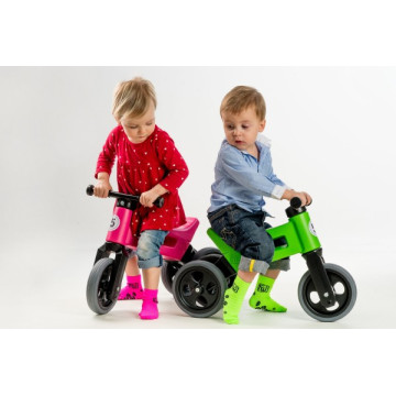 Odrážedlo FUNNY WHEELS Rider Sport růžové 2v1, výška sedla 28/30cm nosnost 25kg 18m+ v sáčku