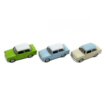 Auto Welly Trabant 1:60 kov 7cm mix barev volný chod v krabičce 36ks v boxu