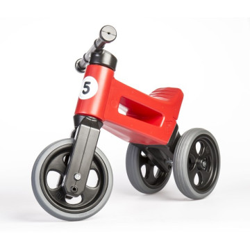 Odrážedlo FUNNY WHEELS Rider Sport červené 2v1, výška sedla 28/30cm nosnost 25kg 18m+ v sáčku